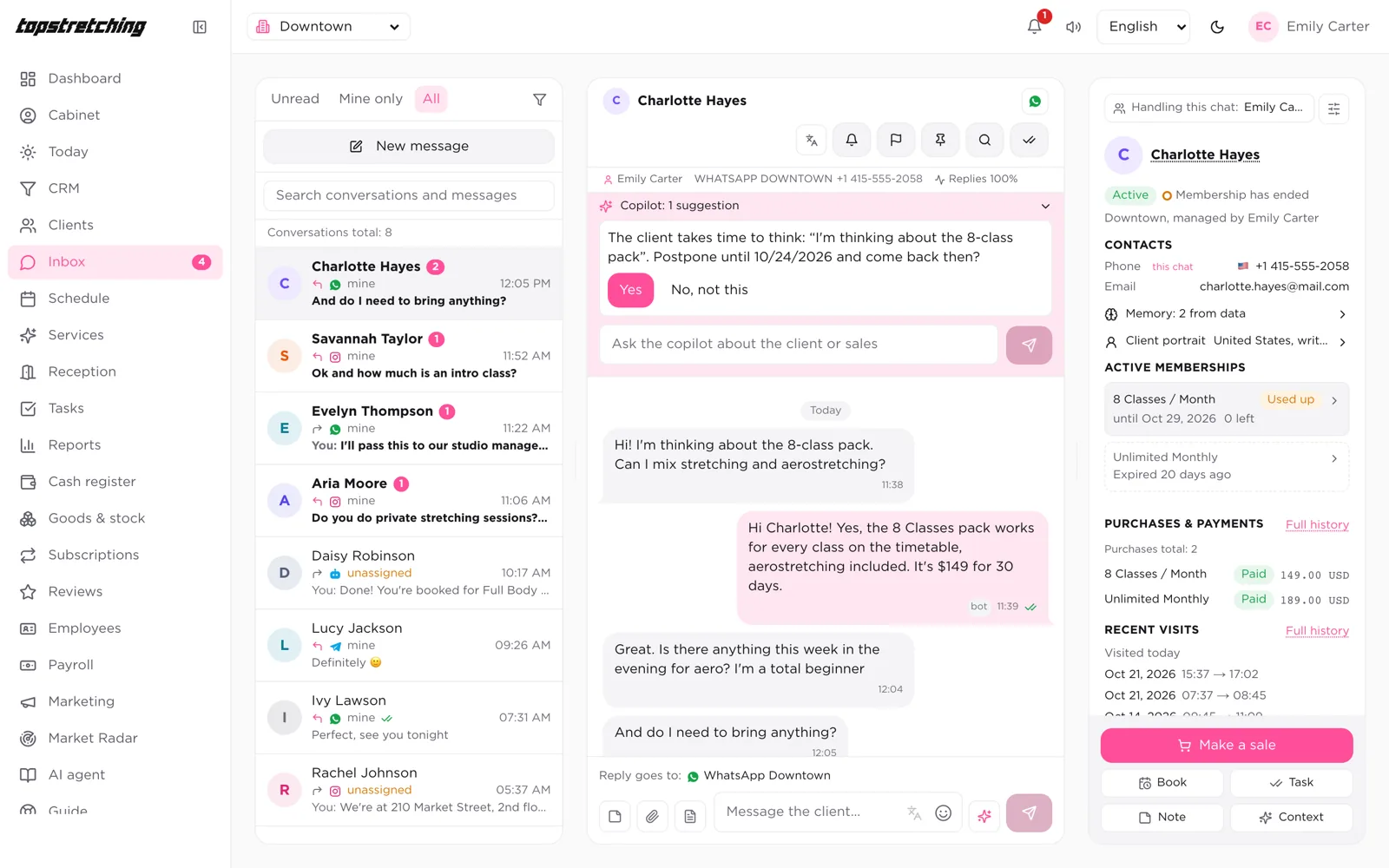 CRM inbox